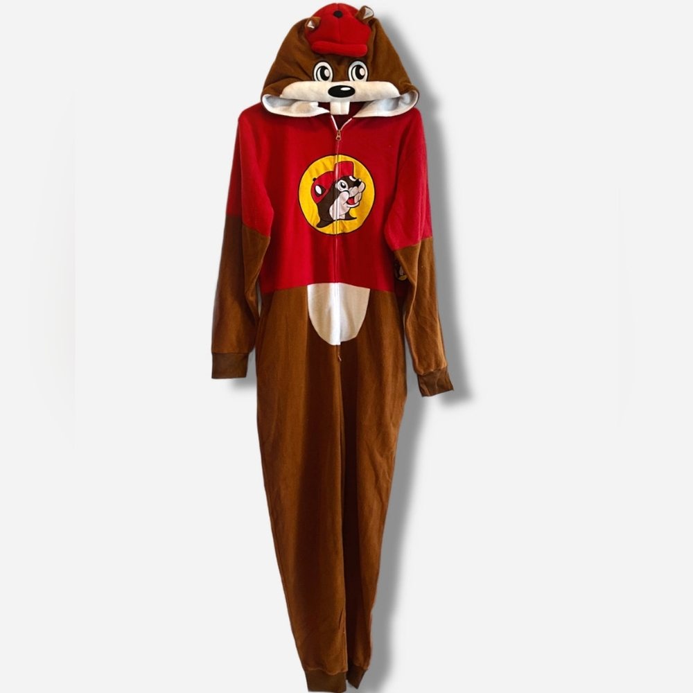 Buc-ees Beaver Mascot Costume/Pajamas Hooded